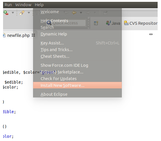 Generate getter/setter for PHP Classes in Eclipse Webner