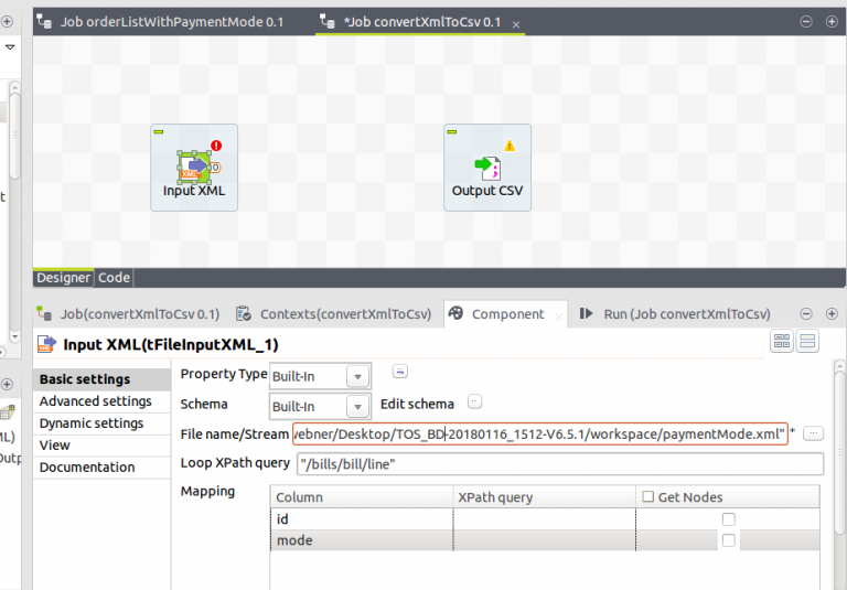 Converting XML file to CSV in Talend Open Studio Webner Blogs ...