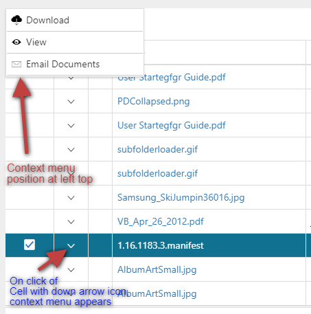 Customize context menu position in Devextreme datagrid